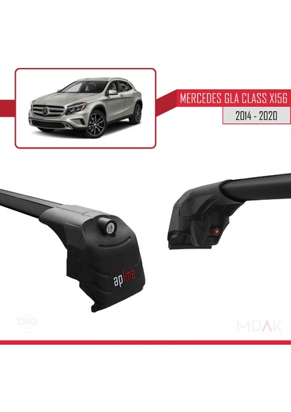 Mercedes Gla Class (X156) 2014-2019 Arası ile Uyumlu Ace-2 Ara Atkı Tavan Barı Siyah 2 Adet modelleri