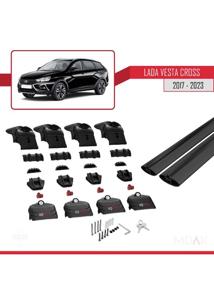 Lada Vesta/cross Sw 2017-2023 Arası ile Uyumlu Ace-2 Ara Atkı Tavan Barı Siyah 2 Adet indirimleri