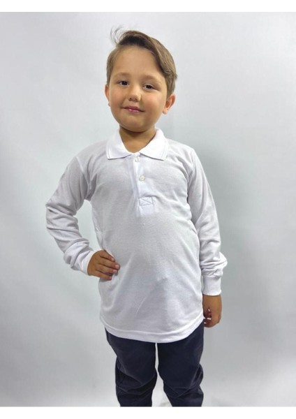 Uzun Kollu Polo Yaka Okul Tshirt