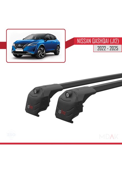 Nissan Qashqai 3 (J12) 2022 ve Sonrası ile Uyumlu Ace-2 Ara Atkı Tavan Barı Siyah 2 Adet modelleri
