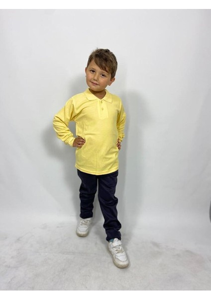 Uzun Kollu Polo Yaka Okul Tshirt