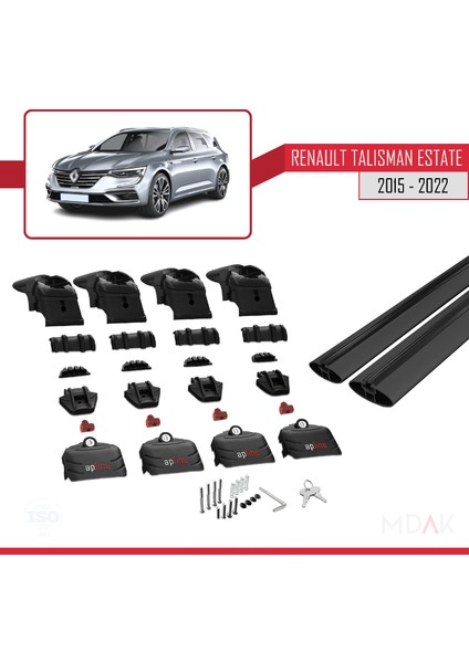 Renault Talisman Sw 2015-2022 Arası ile Uyumlu Ace-2 Ara Atkı Tavan Barı Siyah 2 Adet fırsatları