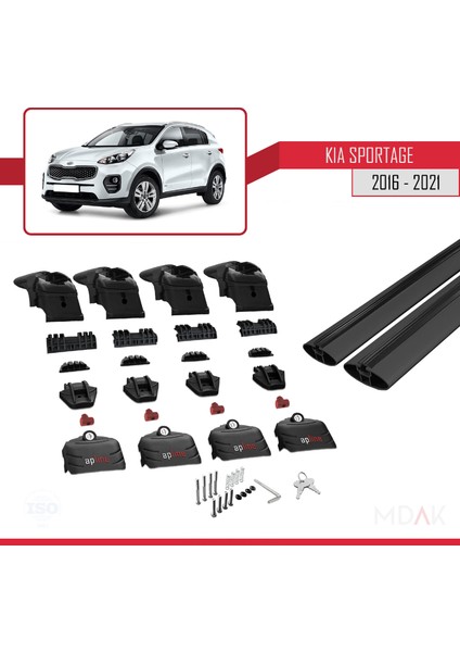 Kia Sportage 4 (Ql) 2016-2021 Arası ile Uyumlu Ace-2 Ara Atkı Tavan Barı Siyah 2 Adet indirimleri