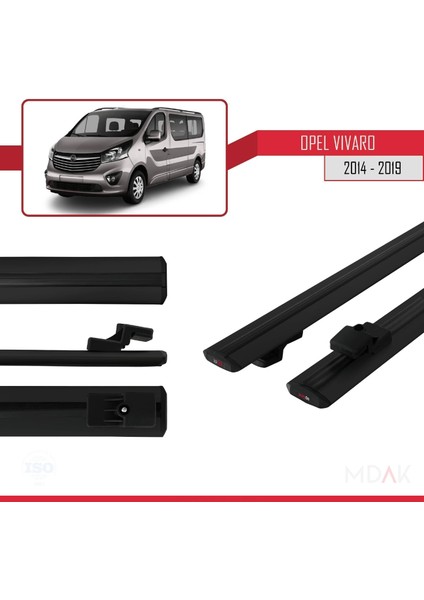 Opel Vivaro B 2014-2019 Arası ile Uyumlu Basıc Model Ara Atkı Tavan Barı Siyah 2 Adet modelleri