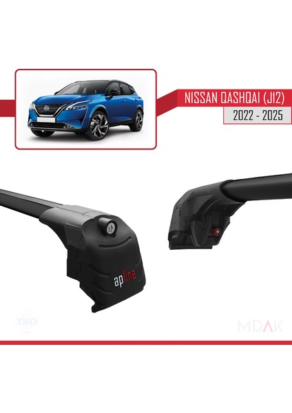 Nissan Qashqai 3 (J12) 2022 ve Sonrası ile Uyumlu Ace-2 Ara Atkı Tavan Barı Siyah 2 Adet fırsatları