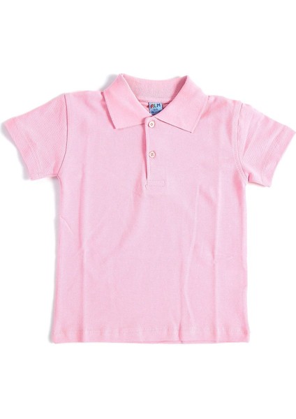 Pembe Kısa Kol Okul Çocuk Lakos Tişört/t-Shirt - 80238-PEMBE