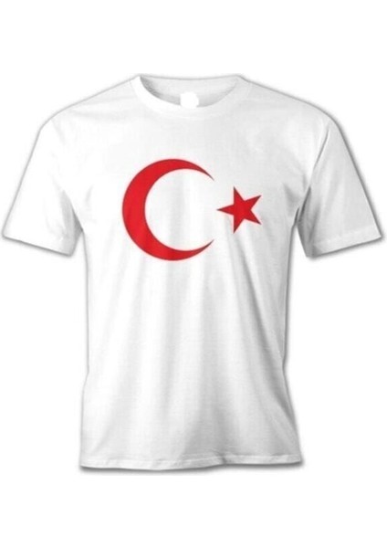 Unısex Çocuk Beyaz Ay Yıldızlı T-Shirt