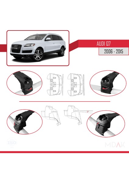 Q7 (4l) 2006-2015 Arası ile Uyumlu Ace-2 Ara Atkı Tavan Barı Siyah 2 Adet fırsatları