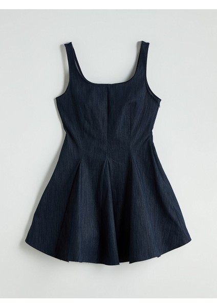 Yeni Sezon Kare Yaka Mini Jean Elbise - S5OH41Z8 indirimleri