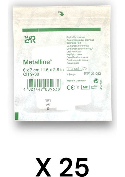 Metalline Trakeostomi Kanül Pedi 6 x 7 cm - Ref 23093 - 25 Adet