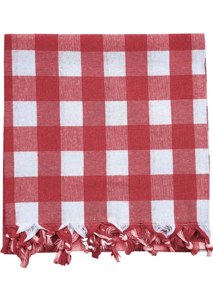 150X150 cm Kareli Yer Sofra Bezi Piknik Masa Örtüsü Saçaklı