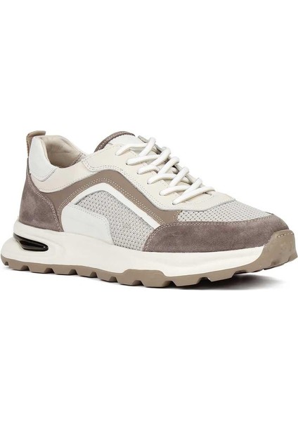 Erkek Bej Vizon Bağcıklı Süet Deri Sneaker modelleri