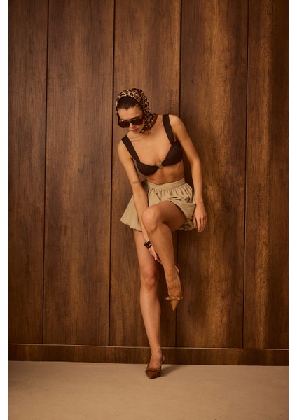 Taba Cilt Fiyonk Detaylı Kadın Topuklu Ayakkabı fırsatları