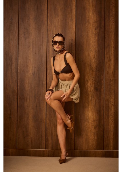 Taba Cilt Fiyonk Detaylı Kadın Topuklu Ayakkabı indirimleri