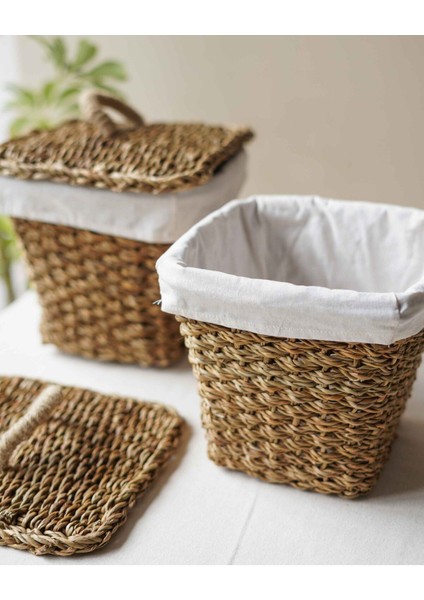 Elite Iç Korumalı 2li Hasır Kapaklı 29X29X26CM Patates ve Soğan Sepeti/sepet 1 Adet fırsatları