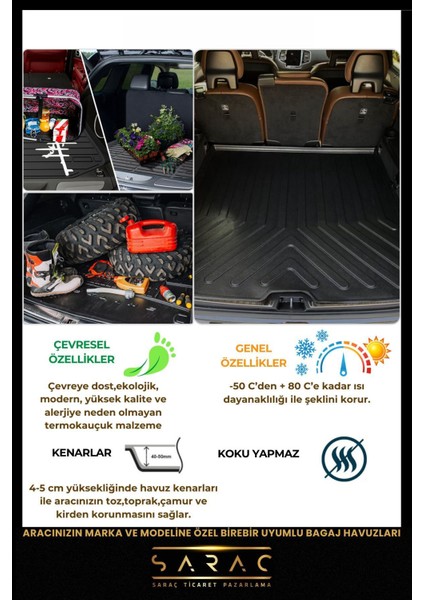 Volkswagen Passat B8/85 Sedan 2015-2022 Arası 3D Havuzlu Paspas & Bagaj Havuzu Seti+(Hediyeli!) fırsatları