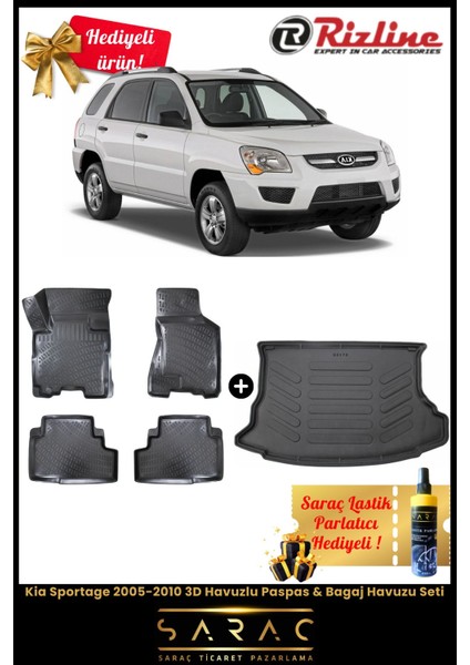 Kia Sportage 2005-2010 Havuzlu Paspas & Bagaj Havuzu Seti+Hediyeli! fiyatları
