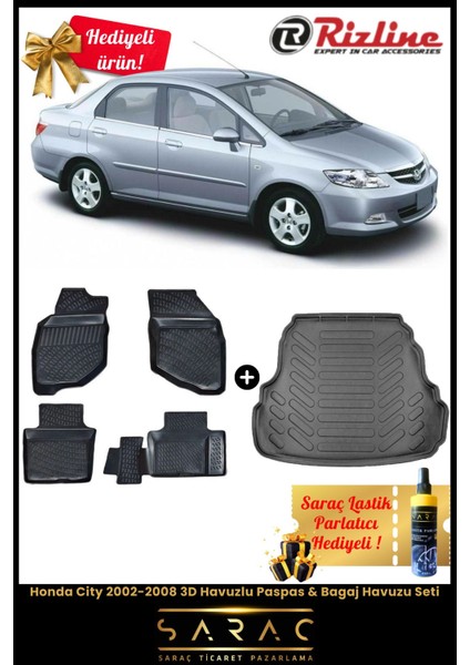 Honda City 2002-2008 Havuzlu Paspas & Bagaj Havuzu Seti+Hediyeli! fiyatları