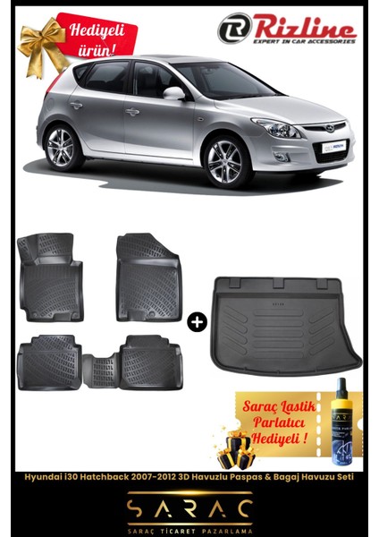 Hyundai I30 Hatchback 2007-2012 Havuzlu Paspas & Bagaj Havuzu Seti+Hediyeli!