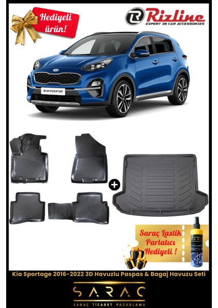 Kia Sportage 2016-2022 Havuzlu Paspas & Bagaj Havuzu Seti+Hediyeli! fiyatları