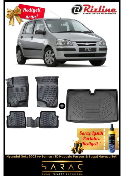 Hyundai Getz 2002 ve Sonrası Havuzlu Paspas & Bagaj Havuzu Seti+Hediyeli! fiyatları