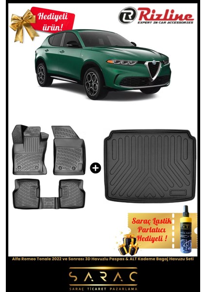 Alfa Romeo Tonale 2022 ve Sonrası Havuzlu Paspas & Alt Kademe Bagaj Havuzu Seti+Hediyeli! fiyatları