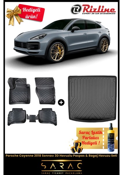 Porsche Cayenne 2018 Sonrası Havuzlu Paspas & Bagaj Havuzu Seti+Hediyeli! fiyatları