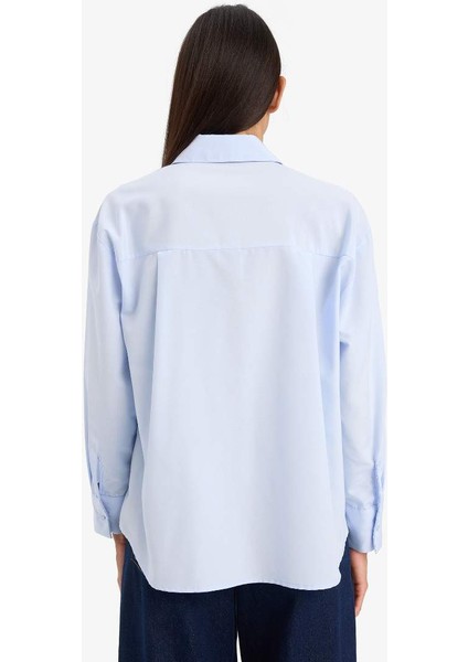 Yeni Sezon Oversize Geniş Kalıp Poplin Uzun Kollu Gömlek