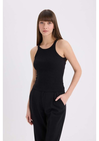 Yeni Sezon Slim Fit Dar Kesim Halter Yaka Basic Düz Fitilli Kaşkorse Atlet modelleri