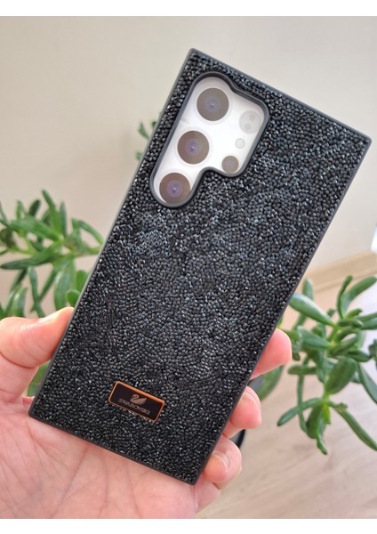 Samsung Galaxy S23 Ultra Uyumlu Işıltılı Taşlı Kamera Çıkıntılı Içi Kadife Kaliteli Lüks Kılıf