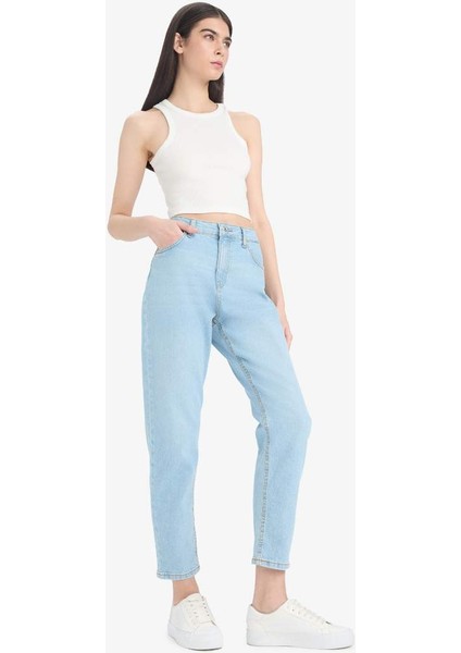 Yeni Sezon Comfort Mom Yüksek Bel Kısa Paça Jean Pantolon modelleri