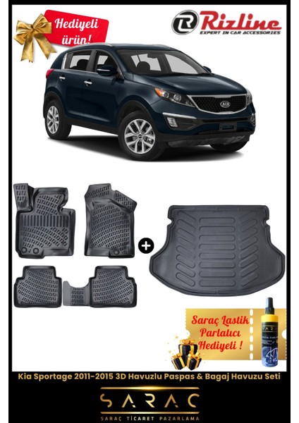 Kia Sportage 2011-2015 Havuzlu Paspas & Bagaj Havuzu Seti+Hediyeli! fiyatları
