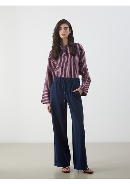 Yeni Sezon Beli Lastikli Wideleg Kadin Jean Pantolon - S5K761Z8