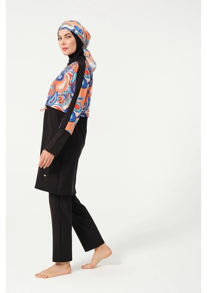 3009 Siyah Sporlycra Tam Boy Tasarım Tesettür Mayo fırsatları