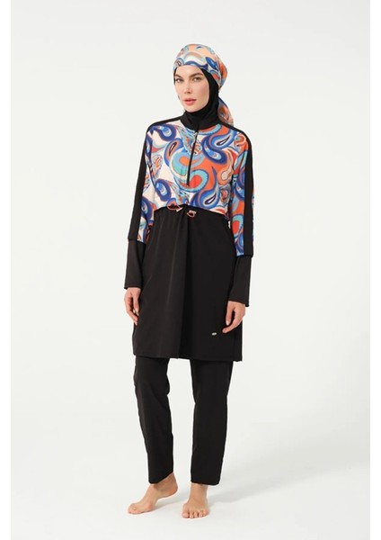 3009 Siyah Sporlycra Tam Boy Tasarım Tesettür Mayo indirimleri