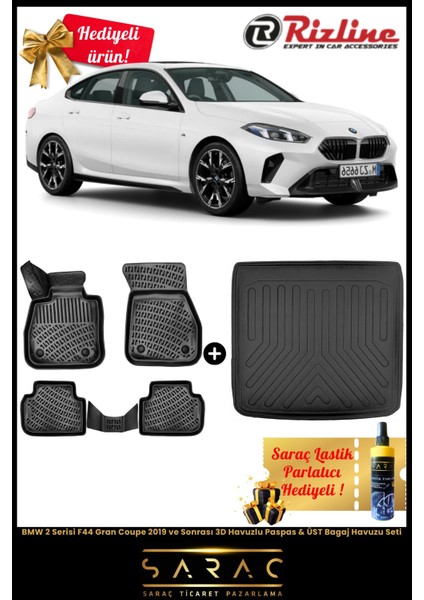 Bmw 2 Serisi F44 Gran Coupe 2019 ve Sonrası Havuzlu Paspas & Üst Bagaj Havuzu Seti+Hediyeli! fiyatları