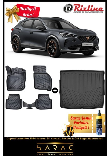 Cupra Formentor 2024 Sonrası Havuzlu Paspas & Üst Kademe Bagaj Havuzu Seti+Hediyeli!