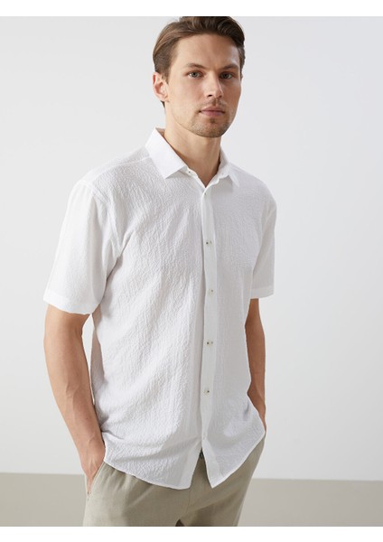 Yeni Sezon Regular Fit Kisa Kollu Erkek Gomlek - S5EC58Z8