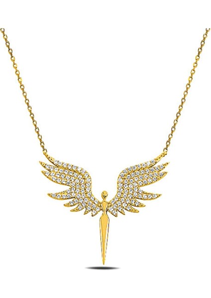 Gold Kaplama Mikail Meleği Figürlü Kolye