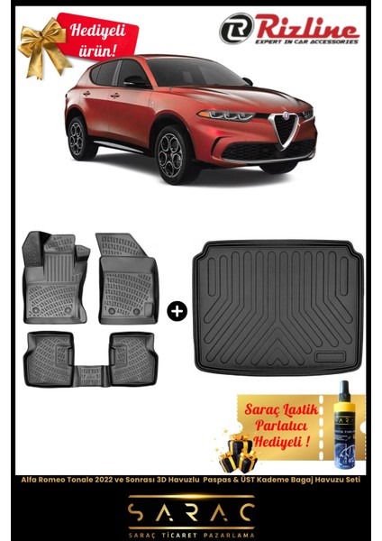 Alfa Romeo Tonale 2022 ve Sonrası Havuzlu Paspas & Üst Kademe Bagaj Havuzu Seti+Hediyeli! fiyatları