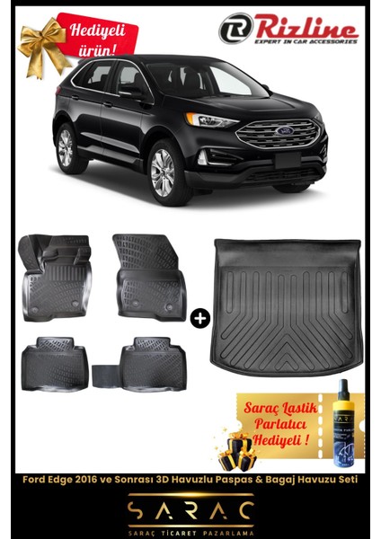 Ford Edge 2016 ve Sonrası Havuzlu Paspas & Bagaj Havuzu Seti+Hediyeli! fiyatları