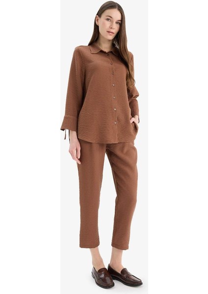Yeni Sezon Regular Fit Basic Düz Uzun Kollu Gömlek