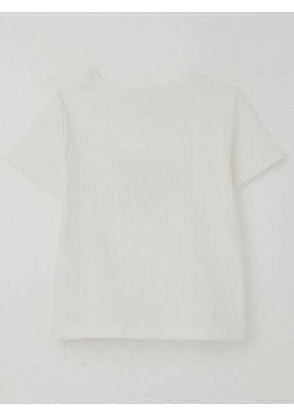 Kız Çocuk Pamuklu Taşlı Fiyonk Işlemeli T-Shirt modelleri