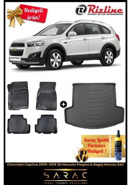 Chevrolet Captiva 2006-2018 Havuzlu Paspas & Bagaj Havuzu Seti+Hediyeli! fiyatları