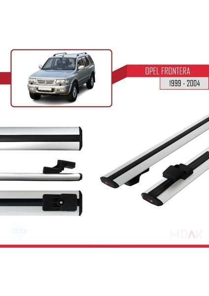 Opel Frontera 2 1999-2004 Arası ile Uyumlu Basıc Model Ara Atkı Tavan Barı Gri 2 Adet modelleri