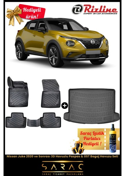 Nissan Juke 2020 ve Sonrası Havuzlu Paspas & Üst Bagaj Havuzu Seti+Hediyeli! fiyatları