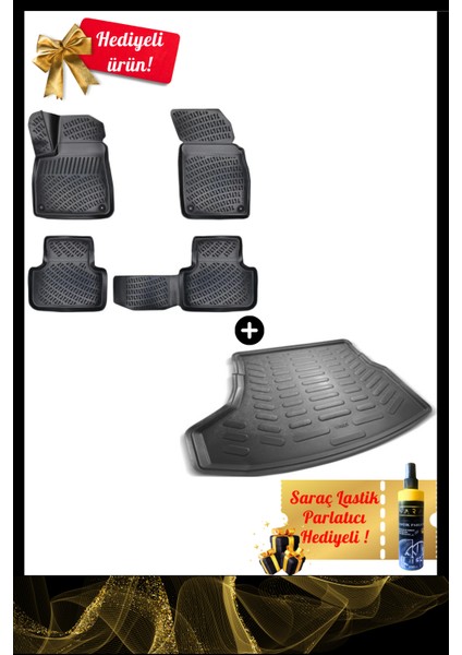 Ford Focus 1 Hatchback 1998-2004 Havuzlu Paspas & Bagaj Havuzu Seti+Hediyeli!