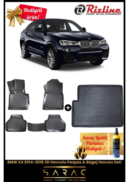 Bmw X4 2014-2018 Havuzlu Paspas & Bagaj Havuzu Seti+Hediyeli! fiyatları