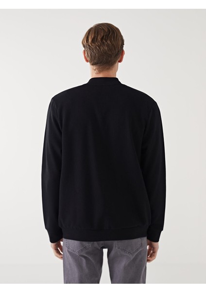Yeni Sezon Kolej Yaka Uzun Kollu Erkek Fermuarli Sweatshirt - S50822Z8 fırsatları