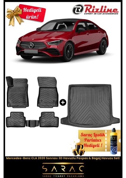 Mercedes-Benz Cla 2020 Sonrası 3D Havuzlu Paspas & Bagaj Havuzu Seti+(Hediyeli!) fiyatları